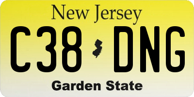 NJ license plate C38DNG
