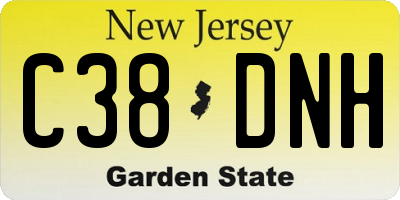 NJ license plate C38DNH