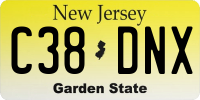 NJ license plate C38DNX