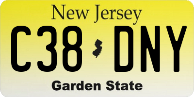 NJ license plate C38DNY