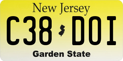 NJ license plate C38DOI