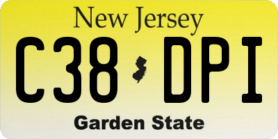 NJ license plate C38DPI