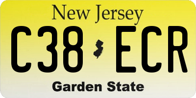 NJ license plate C38ECR
