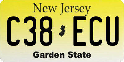 NJ license plate C38ECU