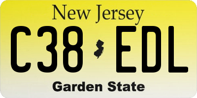 NJ license plate C38EDL