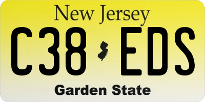 NJ license plate C38EDS