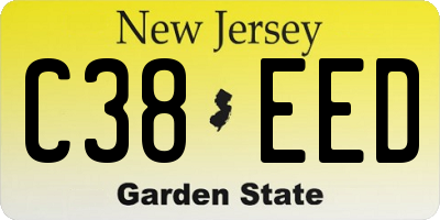 NJ license plate C38EED