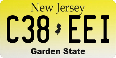 NJ license plate C38EEI