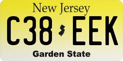 NJ license plate C38EEK