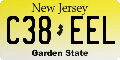 NJ license plate C38EEL