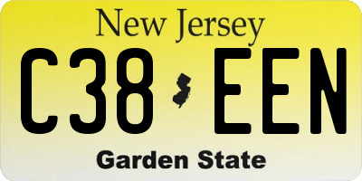 NJ license plate C38EEN