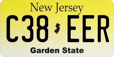 NJ license plate C38EER
