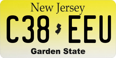 NJ license plate C38EEU