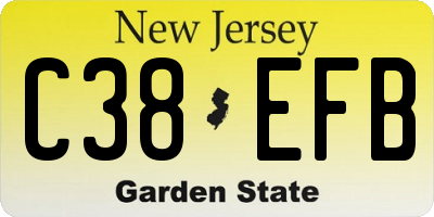 NJ license plate C38EFB