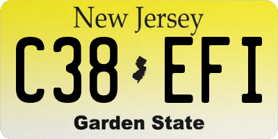 NJ license plate C38EFI