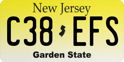 NJ license plate C38EFS