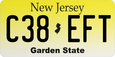 NJ license plate C38EFT