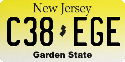 NJ license plate C38EGE