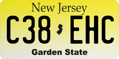 NJ license plate C38EHC