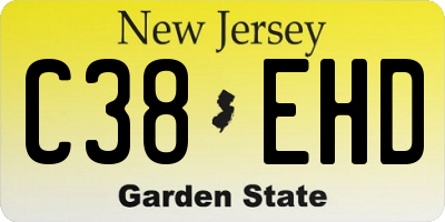 NJ license plate C38EHD
