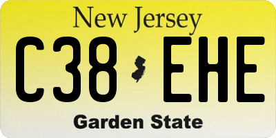 NJ license plate C38EHE