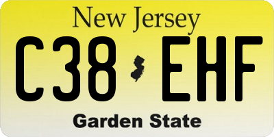 NJ license plate C38EHF