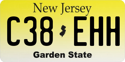 NJ license plate C38EHH