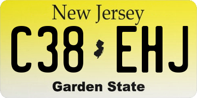 NJ license plate C38EHJ