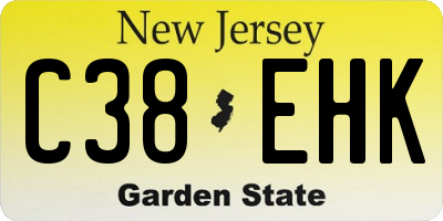 NJ license plate C38EHK