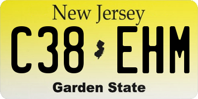NJ license plate C38EHM
