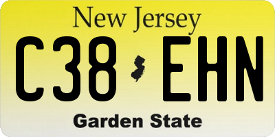 NJ license plate C38EHN