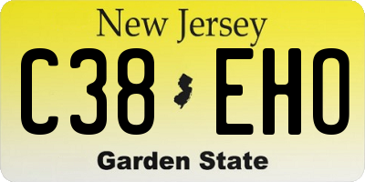 NJ license plate C38EHO