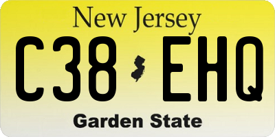 NJ license plate C38EHQ