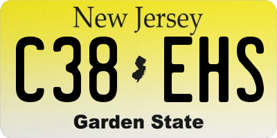 NJ license plate C38EHS