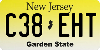 NJ license plate C38EHT