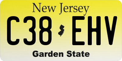 NJ license plate C38EHV