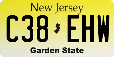 NJ license plate C38EHW