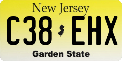NJ license plate C38EHX