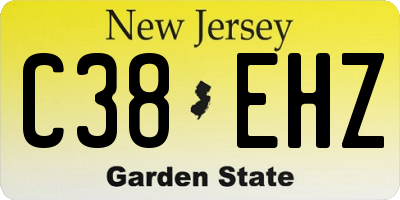 NJ license plate C38EHZ