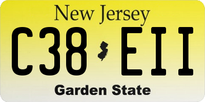 NJ license plate C38EII