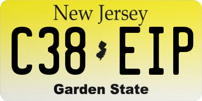 NJ license plate C38EIP