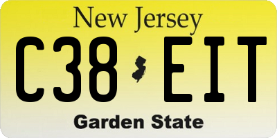 NJ license plate C38EIT