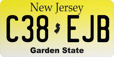 NJ license plate C38EJB