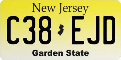 NJ license plate C38EJD