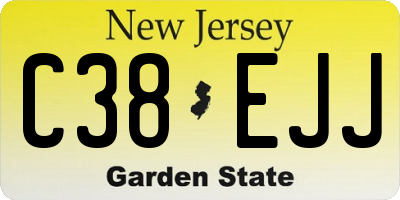 NJ license plate C38EJJ