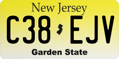 NJ license plate C38EJV