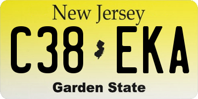 NJ license plate C38EKA