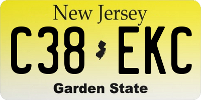 NJ license plate C38EKC