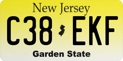 NJ license plate C38EKF