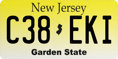 NJ license plate C38EKI